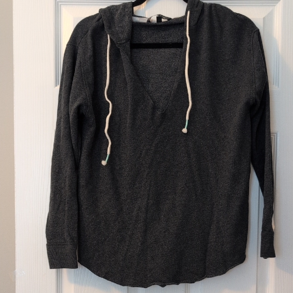 Victoria's Secret Charcoal Hoodie with Cream Drawstrings